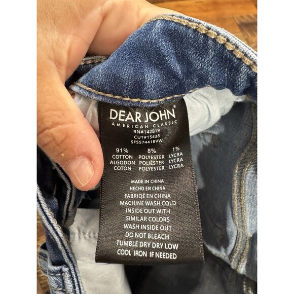 DEAR JOHN Women's Light Wash Distressed Denim  Jean Short Blue Size 25 - Picture 4 of 6